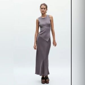 🔥🔥Zara satin trim combination Maxi Dress